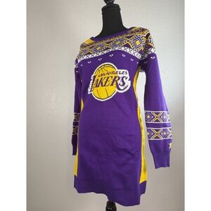 Klew NBA Los Angeles Lakers Logo Woman's Ugly Sweater Christmas Size Medium